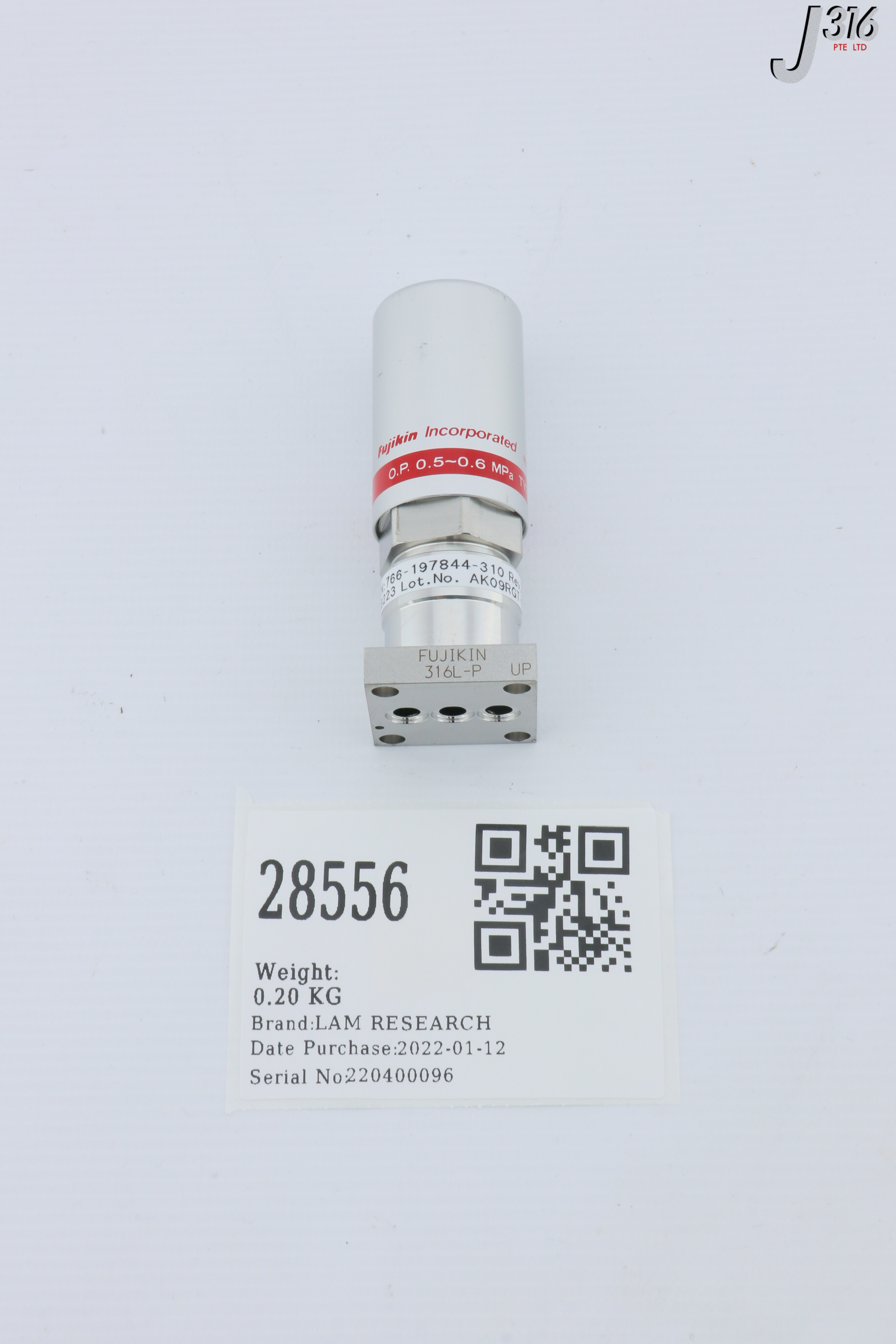 28556 LAM RESEARCH FUJIKIN DIA VLV, N.C., O.P. 0.5-0.6MPA, 708223